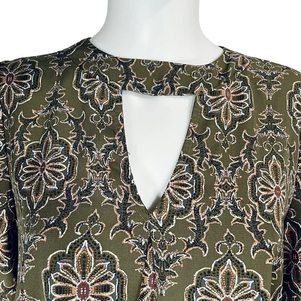 Ee:some Damask Print Bell Sleeve Oversized Top Medium